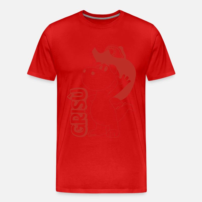 Grisù Il Piccolo Drago Con Casco E Logo Pompiere - Maglietta ecologica premium da uomo - undefined