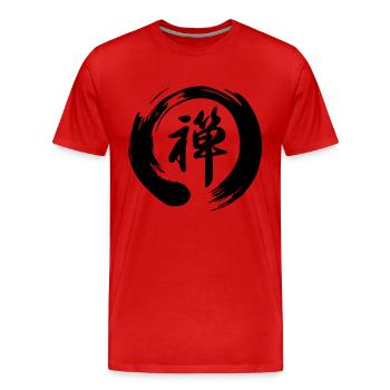 Zen Buddhism Symbol - Men's Premium Organic T-Shirt - red - Front - Damien (186cm)
