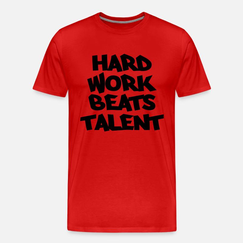 Hard work beats talent - T-shirt bio Premium Homme - rouge