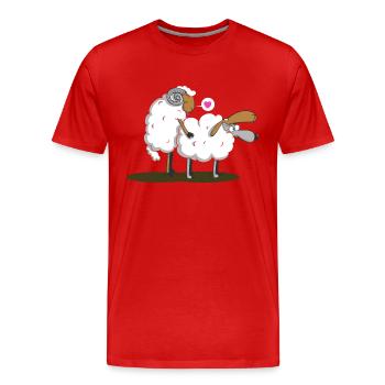 Camouflage - T-shirt bio Premium Homme - rouge - Devant - Damien (186cm)