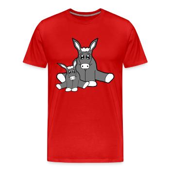 nachwuchs junges mama papa klein baby suess niedli - Männer Premium Bio T-Shirt - Rot - Vorne - Damien (186cm)