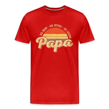 Superdaddy - Männer Premium Bio T-Shirt - Rot - Vorne - Damien (186cm)