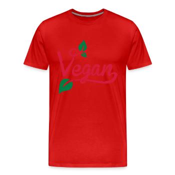 Vegan - T-shirt bio Premium Homme - rouge - Devant - Damien (186cm)