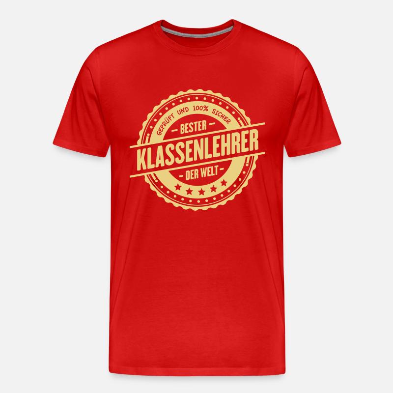 Bester Klassenlehrer - Männer Premium Bio T-Shirt - Rot
