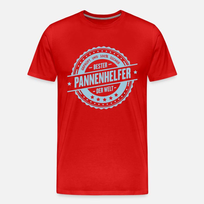 Bester Pannenhelfer - Männer Premium Bio T-Shirt - Rot