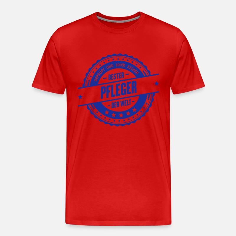 Bester Pfleger - Männer Premium Bio T-Shirt - Rot
