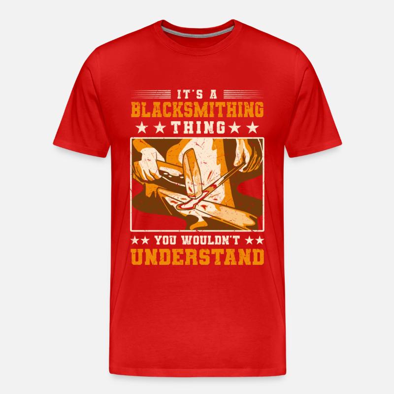 Schmied - Männer Premium Bio T-Shirt - Rot