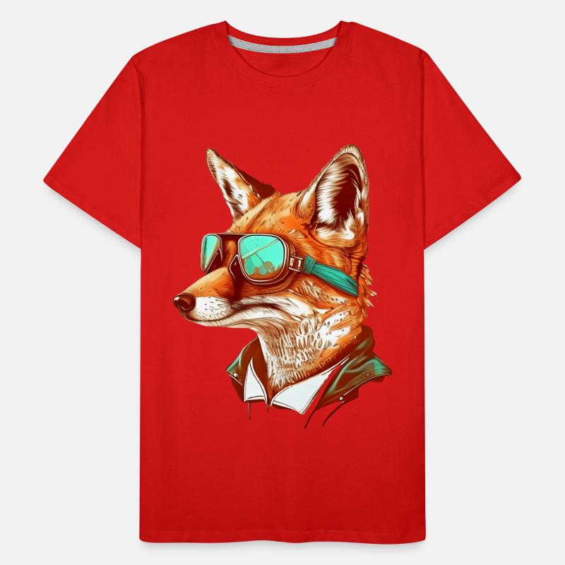 Fox with aviator goggles Men's Premium Organic T-Shirt