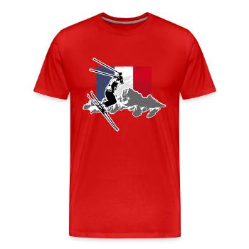 France Ski Alpine - Männer Premium Bio T-Shirt - Rot - Vorne - Damien (186cm)