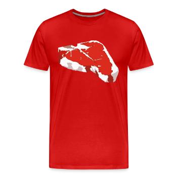 Steak - Männer Premium Bio T-Shirt - Rot - Vorne - Damien (186cm)