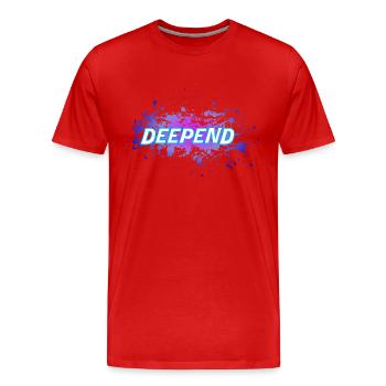 Deepend - Männer Premium Bio T-Shirt - Rot - Vorne - Damien (186cm)