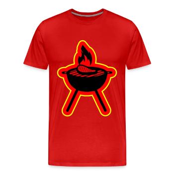 Steak grillé - T-shirt bio Premium Homme - rouge - Devant - Damien (186cm)