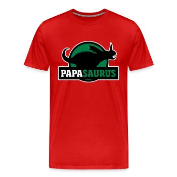 Papasaurus cadeau amusant pour les pères - T-shirt bio Premium Homme - rouge - Devant - Damien (186cm)