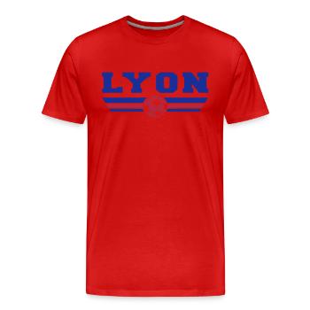 Lyon foot - T-shirt bio Premium Homme - rouge - Devant - Damien (186cm)