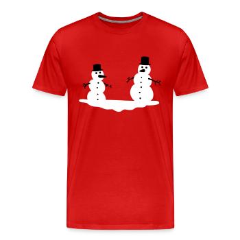 Snowmen Snowman Snow men man - Men's Premium Organic T-Shirt - red - Front - Damien (186cm)