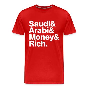 Saudi Arabi Money Rich - Männer Premium Bio T-Shirt - Rot - Vorne - Damien (186cm)