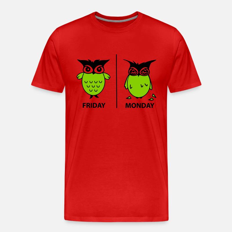 Wochenende der Eulen - Männer Premium Bio T-Shirt - Rot