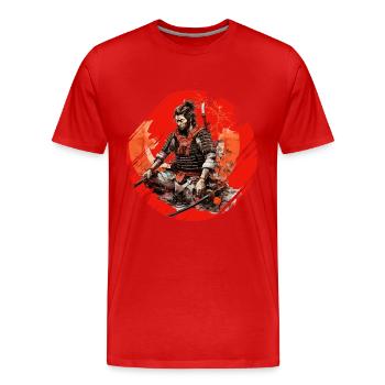 Samurai Japan Kultur - Männer Premium Bio T-Shirt - Rot - Vorne - Damien (186cm)