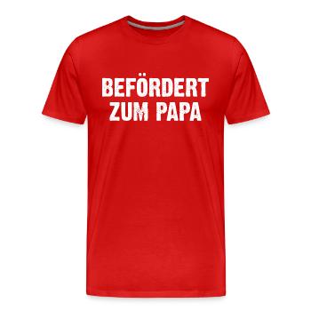 Befördert Zum Papa - Männer Premium Bio T-Shirt - Rot - Vorne - Damien (186cm)