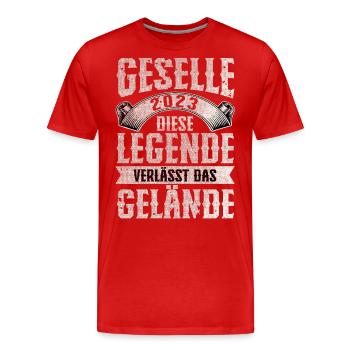 Geselle 2023 Gesellenprüfung - Männer Premium Bio T-Shirt - Rot - Vorne - Damien (186cm)