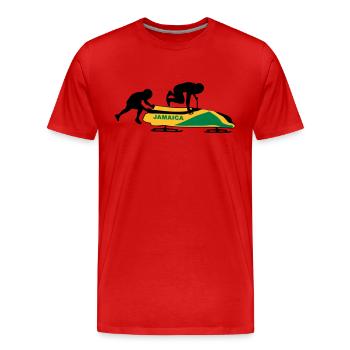 Bob - Team Jamaica - Männer Premium Bio T-Shirt - Rot - Vorne - Damien (186cm)