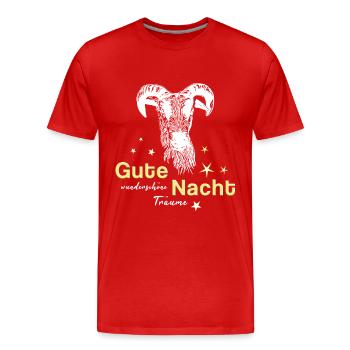 Schaf Schafbock gute Nacht - Männer Premium Bio T-Shirt - Rot - Vorne - Damien (186cm)