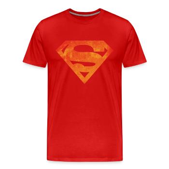 Justice League Superman Logo - Men's Premium Organic T-Shirt - red - Front - Damien (186cm)