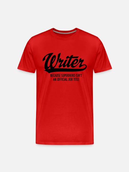 Writer - Superhero - Men's Premium Organic T-Shirt - red
