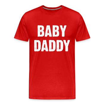 Baby Daddy - Men's Premium Organic T-Shirt - red - Front - Damien (186cm)