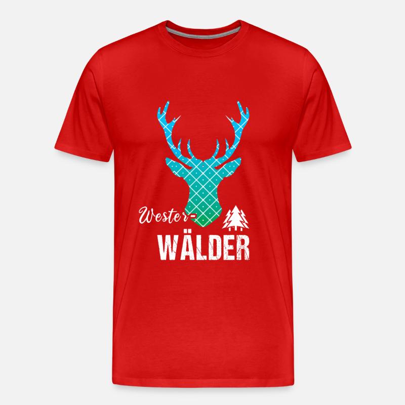 Westerwald Westerwälder Hirsch - Männer Premium Bio T-Shirt - Rot