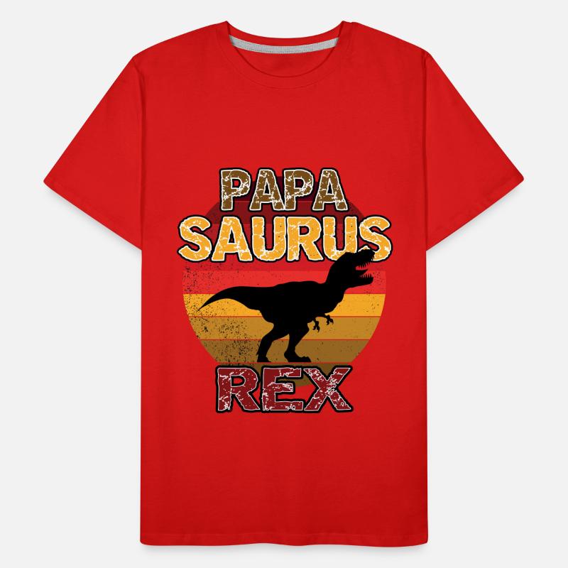 Papa Saurus Rex Dinosaurier Papasaurus Männer Premium Bio T-Shirt
