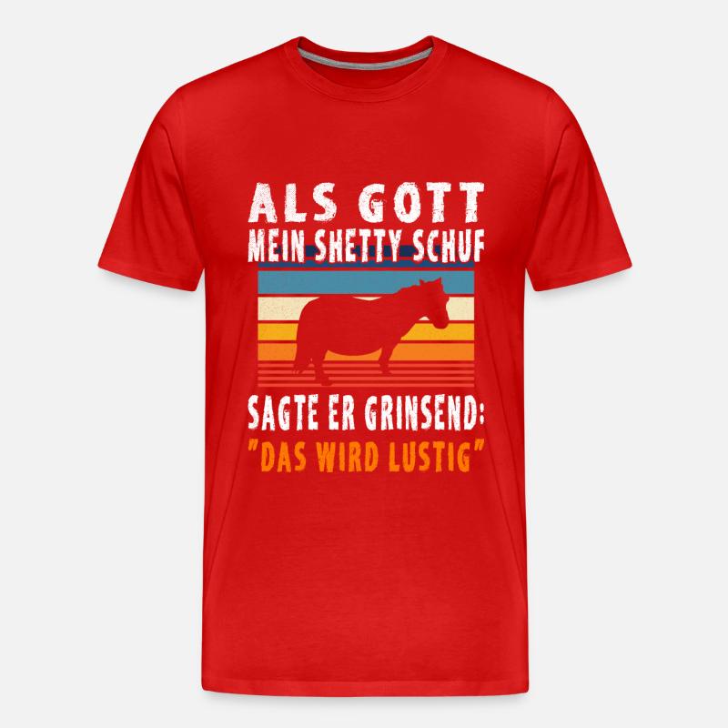 Lustiger Shetty Spruch - Männer Premium Bio T-Shirt - Rot