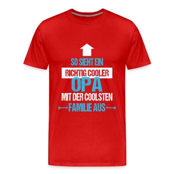 So sieht ein richtig cooler Opa aus - Männer Premium Bio T-Shirt - Rot - Vorne - Damien (186cm)