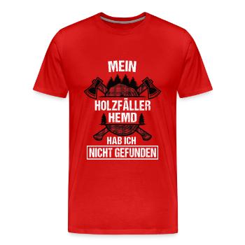 Holzfällerhemd nicht gefunden - Männer Premium Bio T-Shirt - Rot - Vorne - Damien (186cm)