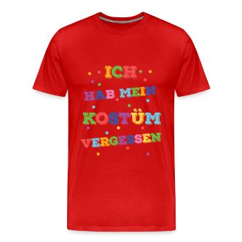 Kostüm vergessen Kostümersatz Gruppenkostüm - Männer Premium Bio T-Shirt - Rot - Vorne - Damien (186cm)