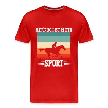 Reitsport Sattel Reiten - Männer Premium Bio T-Shirt - Rot - Vorne - Damien (186cm)