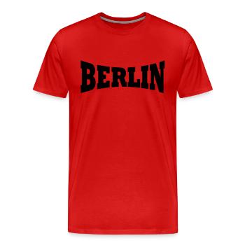 Berlin Schriftzug - T-shirt bio Premium Homme - rouge - Devant - Damien (186cm)