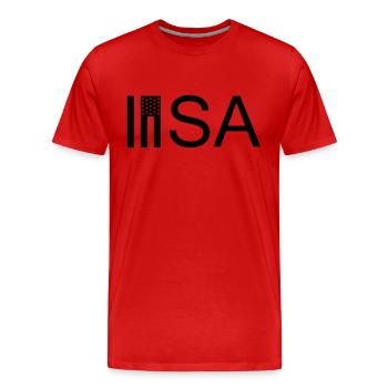 USA - Männer Premium Bio T-Shirt - Rot - Vorne - Damien (186cm)