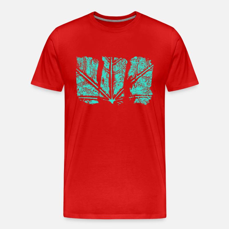 Blätter Struktur - Abstrakt Muster - Männer Premium Bio T-Shirt - Rot