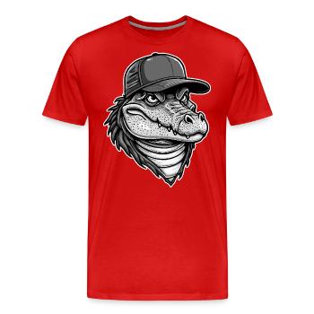 Alligator frais - T-shirt bio Premium Homme - rouge - Devant - Damien (186cm)