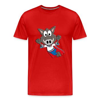 WILDSCHWEIN - KEILER - SUPERHELD - TIER - KINDER - Männer Premium Bio T-Shirt - Rot - Vorne - Damien (186cm)