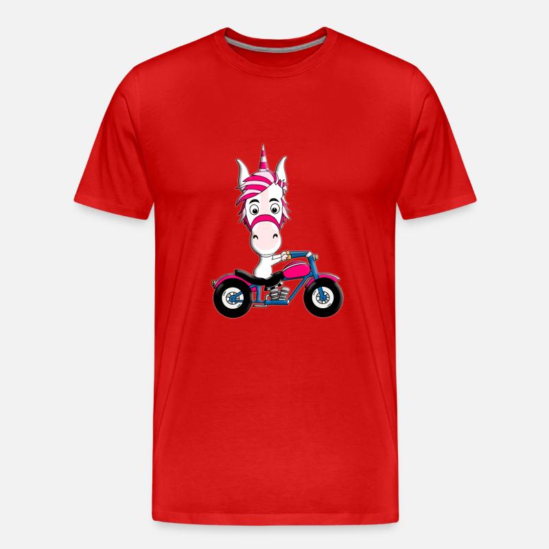 MOTORRAD - BIKER - EINHORN - Männer Premium Bio T-Shirt - Rot