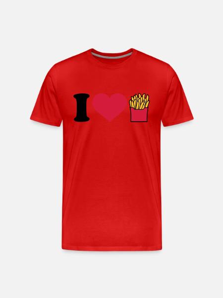 I love Fries - Men's Premium Organic T-Shirt - red