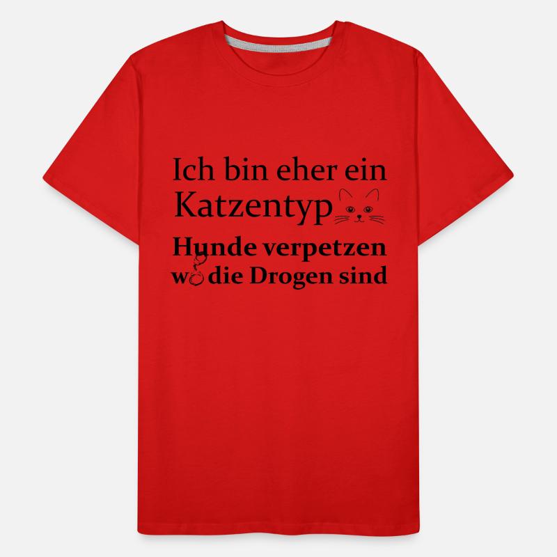 Ich bin eher ein Katzentyp (schwarz) Männer Premium Bio T-Shirt