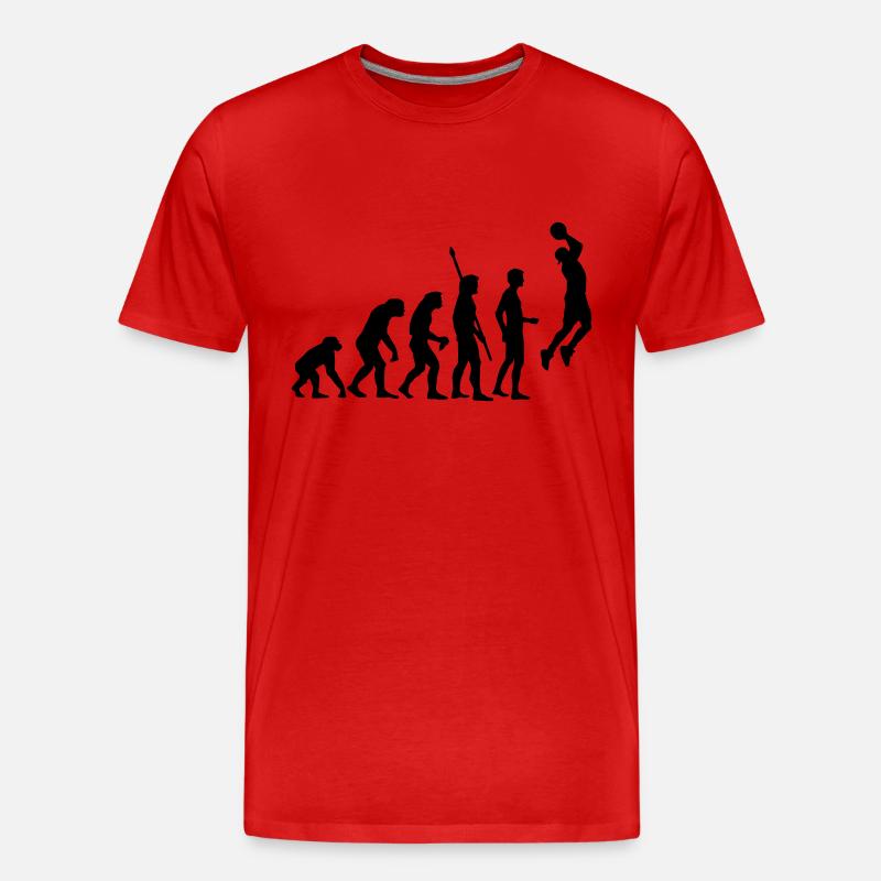 evolution_basketball_b_1c - Männer Premium Bio T-Shirt - Rot