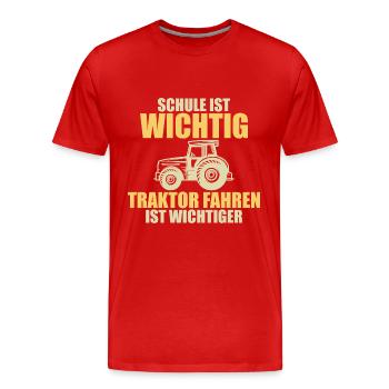 tracteur Trekker Tractor School Dire Cadeau - T-shirt bio Premium Homme - rouge - Devant - Damien (186cm)