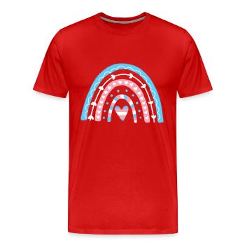 Transgender Pride Boho Rainbow - Men's Premium Organic T-Shirt - red - Front - Damien (186cm)