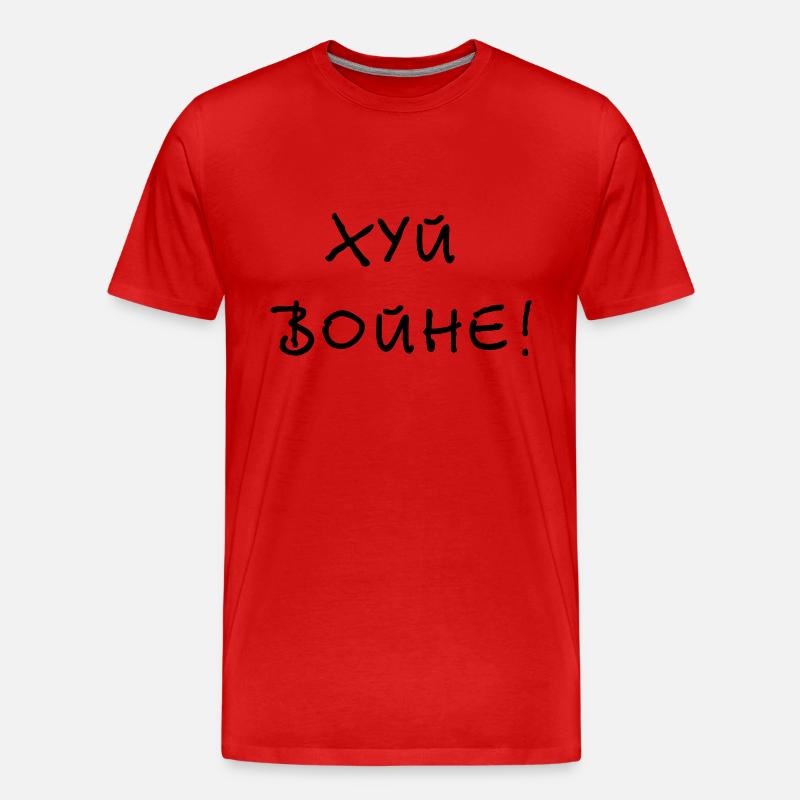Хуй войне! - Fuck the war! - Männer Premium Bio T-Shirt - Rot