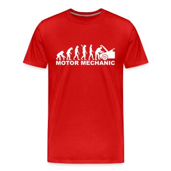 Mechaniker - Männer Premium Bio T-Shirt - Rot - Vorne - Damien (186cm)
