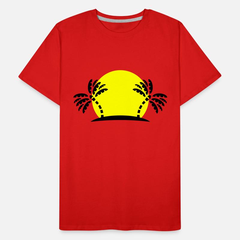 Île Palm Trees Sun Beach T-shirt bio Premium Homme